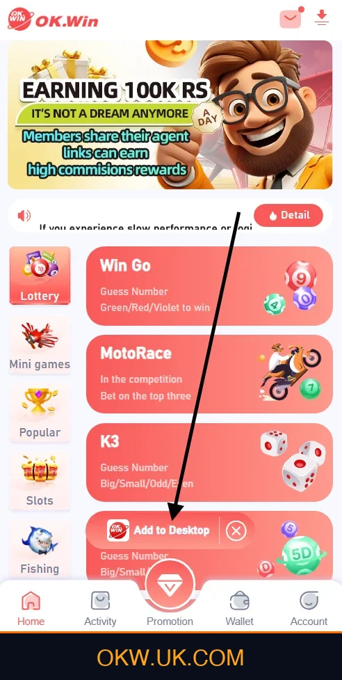 Add Ok Win to Desktop